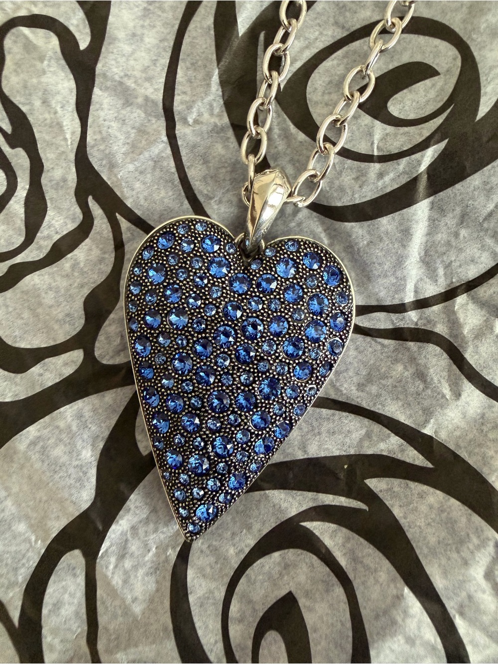 Brighton Glisten Blue Heart Convertible Necklace Style JM7480